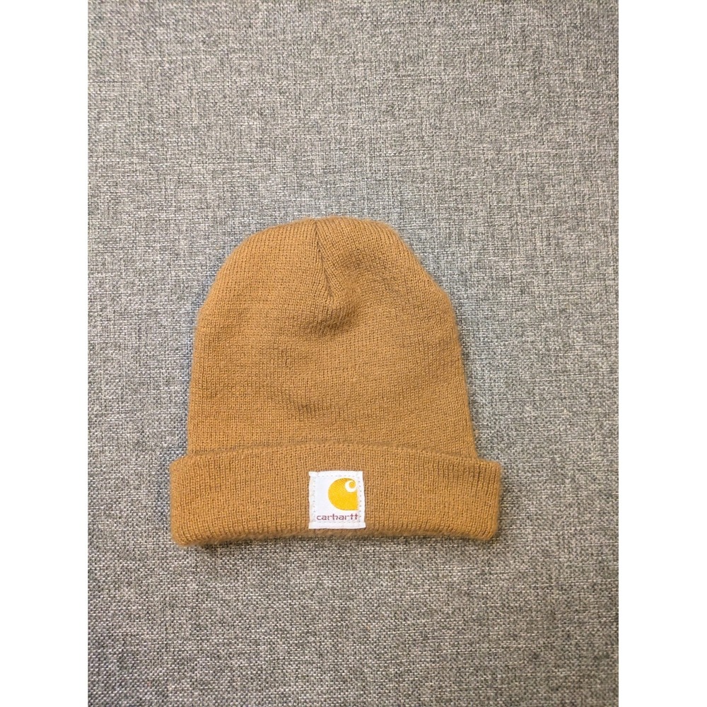 Carhartt Brown Cuffed Outdoor Beanie Hat Youth One Size‎
